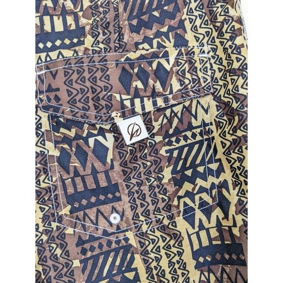 Beach Rays Surf Board Shorts Mens 30 Swim Trunks Hawaiian Tribal Print Brown - Picture 4 of 5